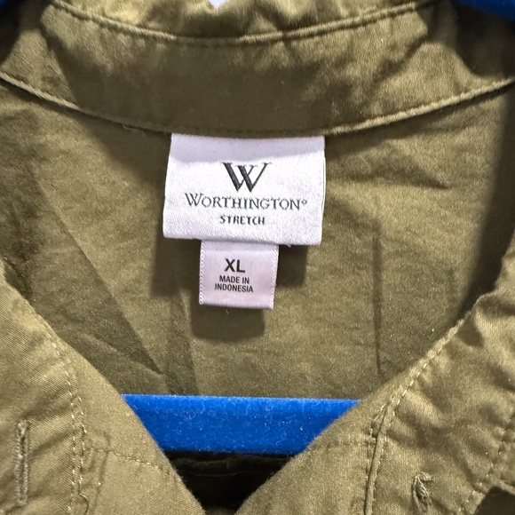 Olive Green Button Shirt by Worthington Size XL - Picture 3 of 3